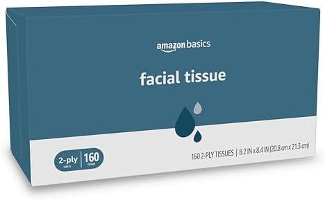 Amazon Basics 2-Ply Facial Tissue, 160 Count, Pack of 2