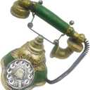 Amosfun Retro Rotary Dial Desk Telephone Resin Vintage Rotary Dial Landline Phones Home Office Decoration Supply