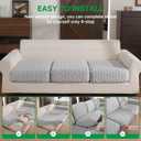 OHSIO Couch Cushion Covers, Super Soft Thicker Fleece Sofa Cover Stretch Sectional Sofa Slipcover Washable Pet Friendly Anti-Slip Stain Resistant Furniture Cover for Home(1 Back Cover,Light Gray)