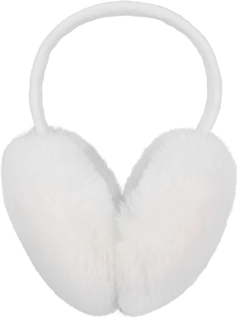 Lullaby Unisex Womens Mens Winter Warm Ear Muffs Faux Fur Ear Warmers (White)