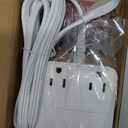 Power Strip Flat Plug with 4 AC Outlets 4 USB Ports (20W), Surge Protector Charging Station with Overload Protection, 6Ft Flat Plug Extension Cord, Fast Charging for Office Dorm Room (White)