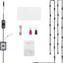 Motorcycle RGB LED Light Kit 12Pcs Magic RGB LED Strip Lights for Car ATV UTV 7.5ft Smart LED Lights Music Sync Color Changing Lights APP Remote Control Wireless DC 12V Smart Brake Lights (12pcs Chrome Pods)