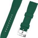 Kai Tian 18mm 20mm 22mm 24mm Curved Ends Silicone Watch Band, Premium Soft Silicone Adjustable Black Watch Bands Replacement Rubber Watch Strap for Women Men (Green)