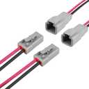 JRready ST9031 Deutsch 2 Wire DTP Connectors Kit 10AWG (UL3266), IP68 Waterproof Automotive Electrical 2 Pin Connector, Gray Male and Female Wire Harness Connectors for Car Truck Boat, 2 Sets