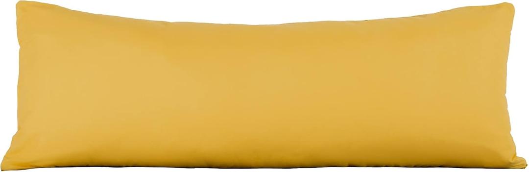 EVOLIVE Body Pillow Cover 21"x54", Ultra Soft Microfiber Pillowcase with Hidden Zipper, Breathable, Machine Washable, for Side Sleepers, Cover Only (21"x54" Body Pillow Cover, Spicy Mustard)