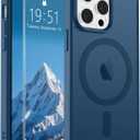 SUPFINE Magnetic for iPhone 14 Pro Max Case with Screen Protector (Compatible with MagSafe) (Military Grade Drop Protection) Translucent Matte Shockproof with Anti-Fingerprint Phone Case,Deep Blue