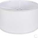 OUTON White Large Drum Lamp Shades for Floor Lamps, 16" Top x 16" Bottom x 9" High, Easy to Assemble, Replacement Linen Lampshades for Table Lamps & Bedside Lamps (1.65" Spider)