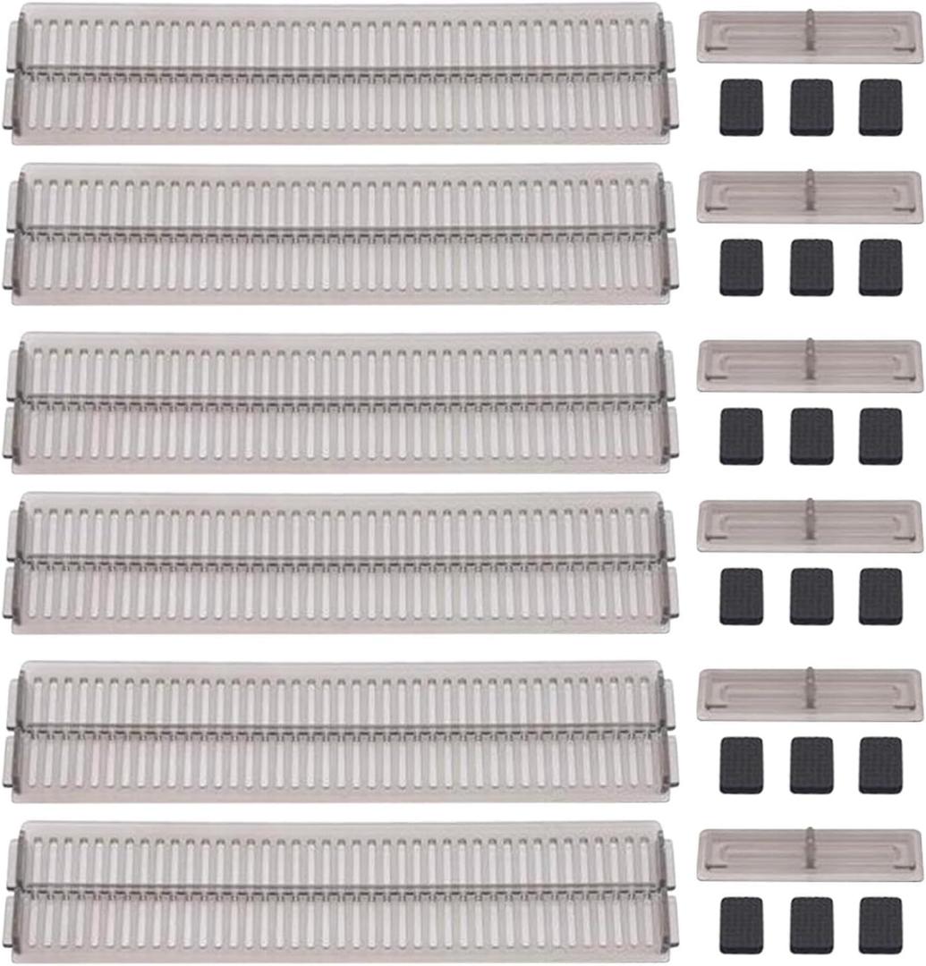 6 Pack Drawer Dividers for Clothes,10.83''-20.08'' Adjustable Drawer Dividers,Clear Plastic Drawer Separators,Dresser Drawer Organizers,Sock Drawer Organizer(COLOR:clear black)