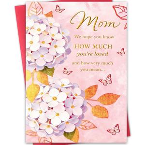 Happy Mothers Day Card for Mom, Beautiful Floral Mothers Day Gifts from Daughter Son Kids, Elegant Mom Appreciation Card with Heartfelt Message