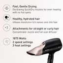 Panasonic Nanoe Salon Hair Dryer, Oscillating QuickDry Nozzle, Blow Dryer with Diffuser, Concentrator Attachments, 3 Speed Heat Settings for Styling and Healthy Hair - EH-ANA6HN (Black/ Pink Gold)