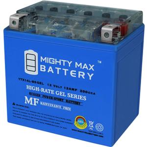 Mighty Max Battery YTX14L-BS GEL -12 Volt 12 AH, GEL Type, 200 CCA, Rechargeable Maintenance Free SLA AGM Motorcycle Battery