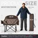 Overmont Oversized Camping Chair for Adults - 400lbs Support Heavy Duty Padded Folding Chair with Cooling Bag Cup Holder Side Pocket Carry Bag - Comfortable Portable for Outdoor Garden Sports Beach