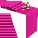 10-Pack Hot Pink Satin Table Runner 12 x 108 Inch Long Fuchsia Bright and Smooth Silk Fabric Table Runner for Wedding Banquet Birthday Party Decoration