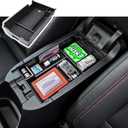 RUNROAD Center Console Organizer Tray Compatible with Chevy Equinox 2018 2019 2020 2021 2022 2023 2024 Accessories, Insert Armrest Tray Secondary Storage Box Coin Holder, Black