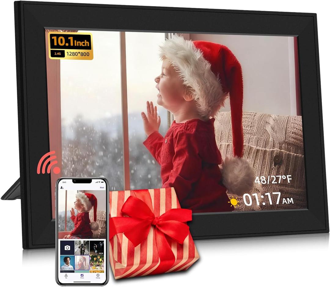 WiFi Uhale Digital Picture Frame,10.1 Inch Smart Photo Frame with1280 * 800 HD IPS Touch Screen,Share Photos/Videos Instantly via App from Anywhere Thanksgiving Gifts
