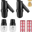Aurelema Drip Irrigation Pressure Regulator and Filter 25 PSI Water Backflow Preventer for 3/4'' Garden/Faucet Hose Thread and Drip Irrigation Inline Y Filter 3/4" x 3/4" FHT Hose Connection (2 Pack)