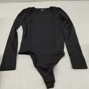 Women's Backless Thong Long Sleeve Square Neck Bodysuit, S