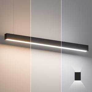 4FT LED Linear Lights 50/45/40/35/30W Up and Down Light, 3000K/4000K/5000K 4 Feet Commercial Linkable Shop Lighting for Office Garage Shop Dining Room bar,0-10V Dimmable 4 Architectural Fixture,ETL (Black)