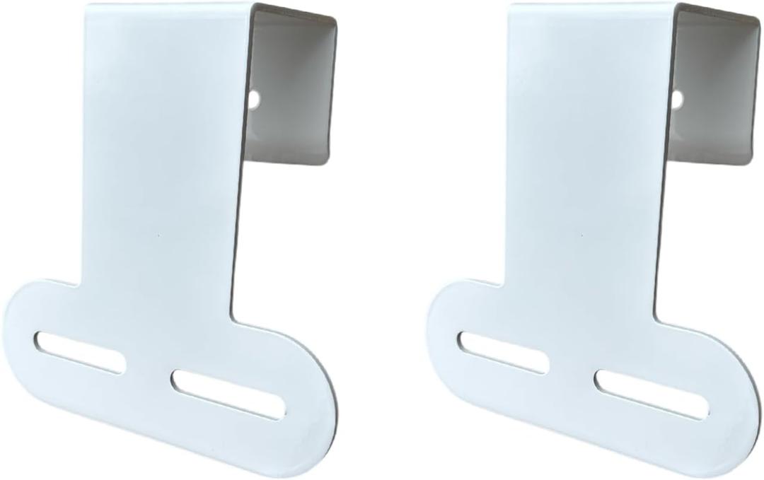 Solar LED Light Mounting Fence Bracket  Powder-Coated Aluminum, Weather-Resistant Outdoor Hanger, Panel Hook, and Sign Mount (2 Pack, White)