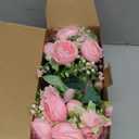 ASTRYAS 8Pcs Pink Silk Artificial Flowers Peonies Silk Flowers Fake Peony Bouquet Faux Peonies Flowers Bulk for Decoration Vase Florals Arrangements Wedding Home Party Table - Pink