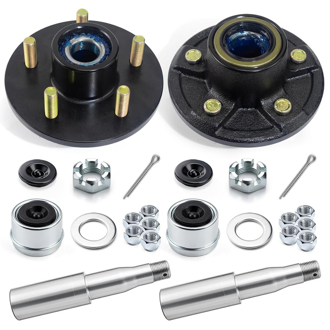 Pregreased 5 on 4.5'' Hub and #84 Spindle Kits for 3500lb Trailer