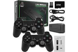 Retro Gaming Console, 20,000+ Retro Game Stick, 4K HD HDMI TV Game Stick, Built-in Classic Video Games 23 Emulators Plug & Play Game Console for TV with 2 Wireless Controllers