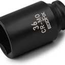 36mm Socket 1/2" Drive Deep Impact Metric Socket,CR-MO 6 Point for Easy Removal of Axle Nut