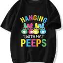 Toddler Easter Shirt Boys Girls Bunny Eggs-cavator Truck Graphic T-Shirt Kids Short Sleeve Cotton Easter Tee Tops 2-7 Years, , 4T, Black