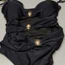 B2prity Cutout One Piece Swimsuit Tummy Control Ruched Monokini Color Block Bathing Suit for Cruise Vacation XL