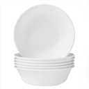 Corelle Vitrelle 4 -Piece Soup/Cereal Bowl Set Triple Layer Glass and Chip Resistant, 18-Oz Lightweight Round Bowls, Winter Frost White