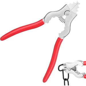 Feekoon Chain Pliers, 7 Inch Fixture Link Pliers, Malleable Iron Chain Pincers, Opener Closer Remover Pincers, Light Link Tool with Rubber Grip for Chandelier Shackle Light Fixture Accessories, Red