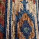 Area Rug 5x7 Rug Machine Washable Non-Slip Low Pile Print Pattern Western Rug for Living Room Bedroom Entryway Tribal Series -Red/Orange