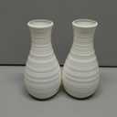 2 Pack Composite Plastics Flower Vase, Unbreakable Ceramic Look Vase for Home Decor Centerpieces, Arranging Bouquets (White)