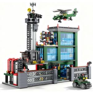 Military Base Building Set for Adults  1753 PCS Army Model Kit with Vehicles, Helicopter & Figures, Model Building Kit for Adult, Room Decor, for Men, Teen