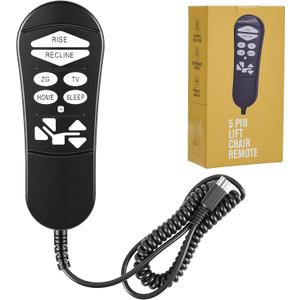 5-Pin Lift Chair Remote Replacement Compatible with Golden&Ultra Comfort Dual-Motor Recliners,Recliner Hand Controller for ZKAD-2/3/4/5 Style Remotes,Supports Rise Recline TV Home Sleep Zero Gravity