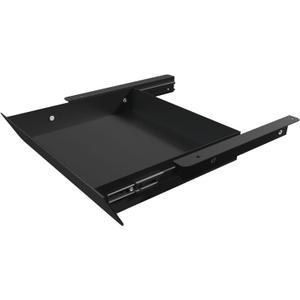 Under Desk Mounted Sliding Drawer with 60 Degree Tilt Panel to Pull Out, 15'' Long & 9'' deep Large Storage Organizer for Sit Stand Workstation