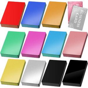 Thenshop 550 Pcs Metal Business Cards Engraving Aluminum Plates for Crafting Multipurpose Metal Sheets for Crafting 0.01 Inch Thick Blank Business Cards for CNC Engraver Laser DIY (Multicolor)