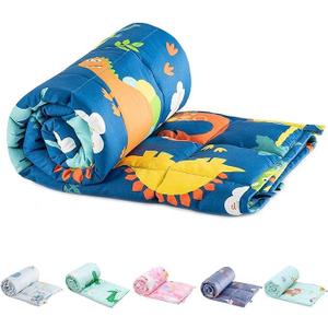 Sivio Weighted Blanket - All-Natural 100% Cotton Heavy Blanket 7 lbs 41 x 60 inches, Breathable Cooling Soft Cotton Throw Blanket for Calm Sleeping for Home and School Nap, Blue Dinosaur