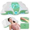 Pain Relief Cervical Pillow for Neck Support, Adjustable Ergonomic Pillow Cozy Sleeping, Odorless Orthopedic Memory Foam Pillows, Contour Bed Pillow for Side Back Stomach Sleeper