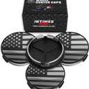 75MM 2.9 Inch Wheel Center Caps Rim Wheel Center Hub Caps, Pack of 4 Gloss Black with American Flag