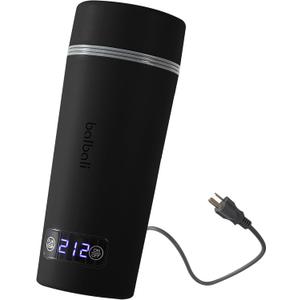 balbali Dual Voltage Travel Kettle 100-250V - 12oz Portable Water Boiler/Warmer/Heater for Boiling Water - 4 Preset Temperature Control Portable Tea Kettle Electric Travel - Black