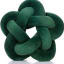 Knot Plush Throw Pillow Kids Handmade Knotted Star Pillow Soft Sofa Lumbar Cushion Stuffed Cushion Home Office Children Room Decor, Emerald Green (12.59 inches)