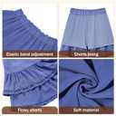 American Trends Skorts for Women Dressy Casual Flowy Shorts Boho Ruffle Tiered Skirts High Waist Mini Tennis Golf Skirt (Blue, XL)
