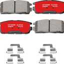 Priority1 HZ1275H Ceramic Rear Brake Pads Compatible with Chevrolet Captiva Sport 2015-2008, Equinox 2017-2007 GMC Terrain 2017-2010, Saturn Vue 2010-2008, Suzuki XL-7 2009-2007