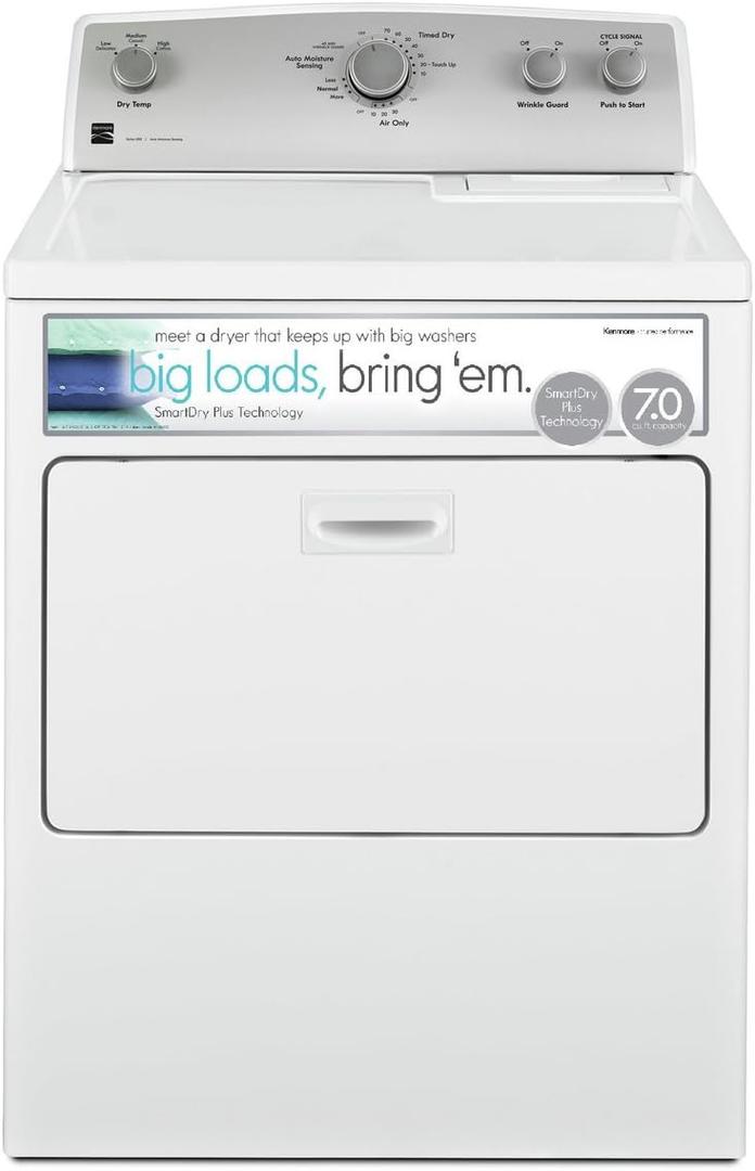 Kenmore 29" Front Load Electric Dryer with Wrinkle Guard and 7.0 Cubic Ft. Total Capacity, White