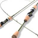 LITTMA Wild Streams Ultralight Spinning & Casting Trout Rod, 2-Piece Fishing Rod for Crappie, Panfish & Micro Fishing, Green Carbon Fiber Blank with Cork Handle, 5’6”/6’/6’6”/7’