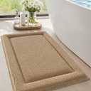 Color&Geometry 32x20 Memory Foam Bath Mat, Taupe Bathroom Rugs Soft Absorbent Chenille Bath Rug, Non Slip Bath Mats for Bathroom, Thick Shower Mats, Taupe