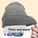 Warm Winter Beanie for Men & Women, Soft Merino Wool Blend Knit Hat, Slouch or Cuffed Style for Ski, Hiking & Outdoor Gift (Mixed Grey)