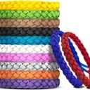 12 Pack Mosquito Repellent Bracelets, DEET-Free, Individually Wrapped PU Leather Insect & Bug Repellent Wrist Bands