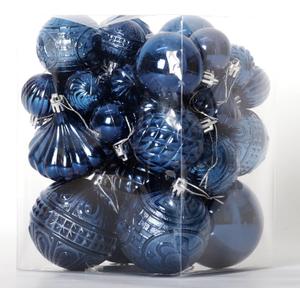 Christmas Balls Ornaments -36pcs Shatterproof Christmas Tree Decorations with Hanging Loop for Xmas Tree Wedding Holiday Party Home Decor,6 Styles in 3 Sizes(Blue)